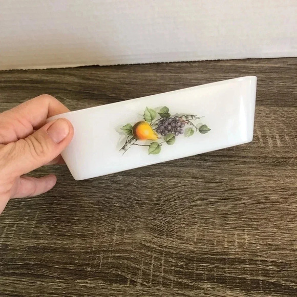 Vtg Arcopal Fruits Butter  Dish - Picture 3 of 9
